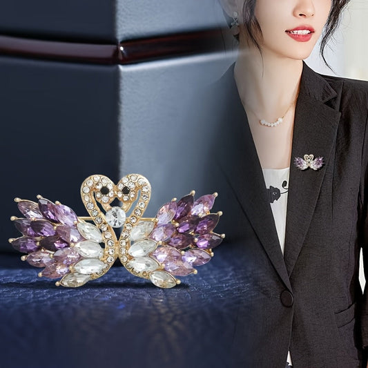 Luxurious and Exquisite High-End Butterfly and Swan Brooch Set: Stunning high-end fashion accessories, perfect for daily wear, including niche jewelry silk scarf buckle pins and clothing accessory pieces.