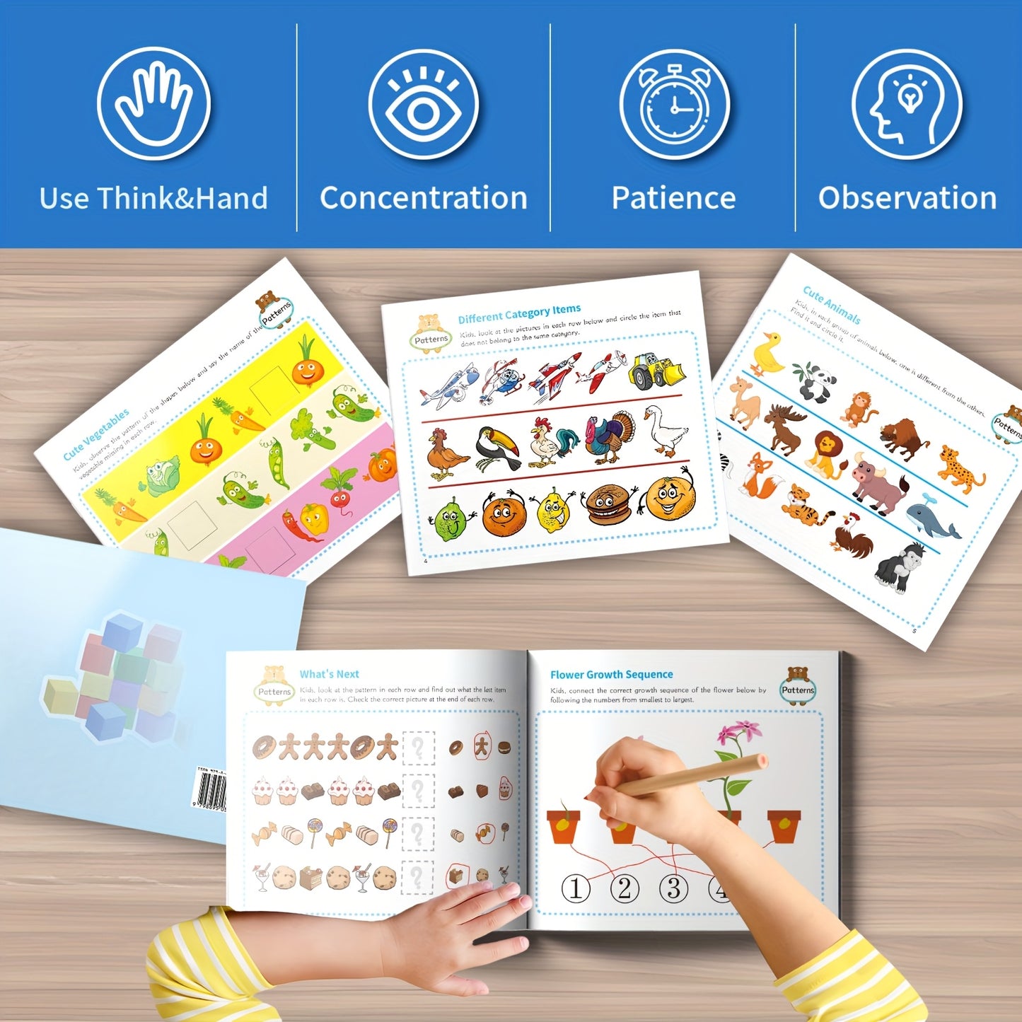 1pc Engaging Focus Enhancement Activity Book for Kids, Brain-Boosting Pattern Recognition and Rule Following Workbook, Published by ZHIDIAN INTERNATIONAL (USA) LLC in May 2024, English