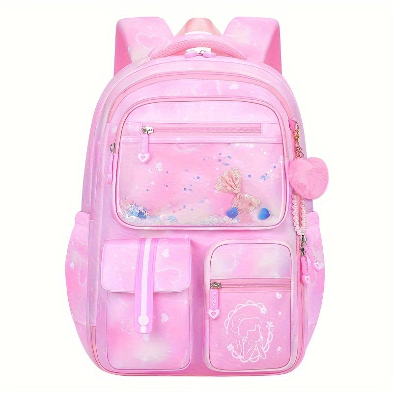 New children's backpack with gradient colors, waterproof and spine protection.