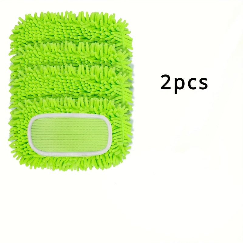 Set of 2 Reusable and Washable Microfiber Mop Pads, Fits Swiffer Sweeper, Highly Absorbent Knit Weave, Ideal for Living Room, Bedroom, Bathroom, and Kitchen - Suitable for Dry and Wet Cleaning