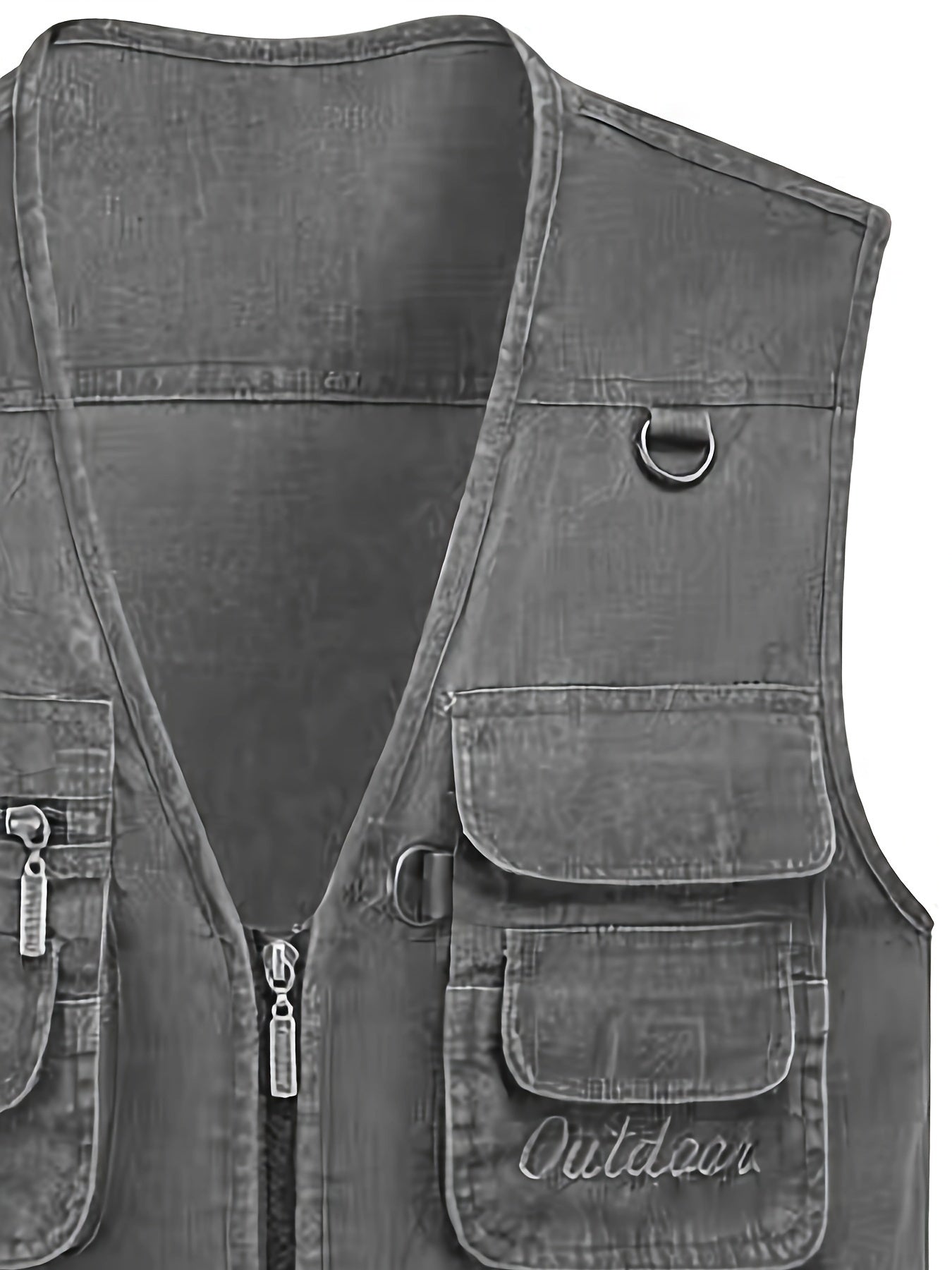 Plus size men's vest with multiple pockets made from soft, skin-friendly cotton blend for spring/fall and winter.