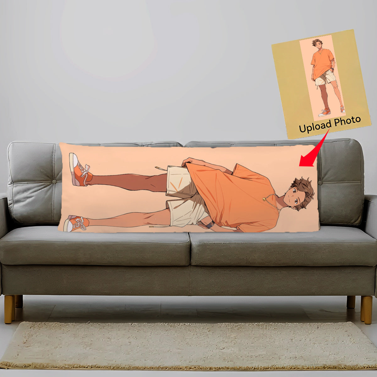 Personalize your home decor with this Anime-Themed Long Body Pillow Cover featuring a customizable photo. Made from soft plush polyester with a single-side print, this woven cover measures 50.8x137.16 cm and does not include an insert. Perfect for