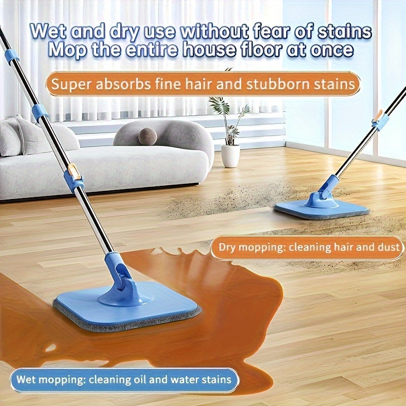 Get the convenient Sewage Separation Hands-free Wash Mop and Bucket Set, complete with 3 mop cloths. This Household Rotating Floor Mop is perfect for lazy and efficient cleaning, with a Dry and Wet dual-use design. Suitable for home, kitchen, and