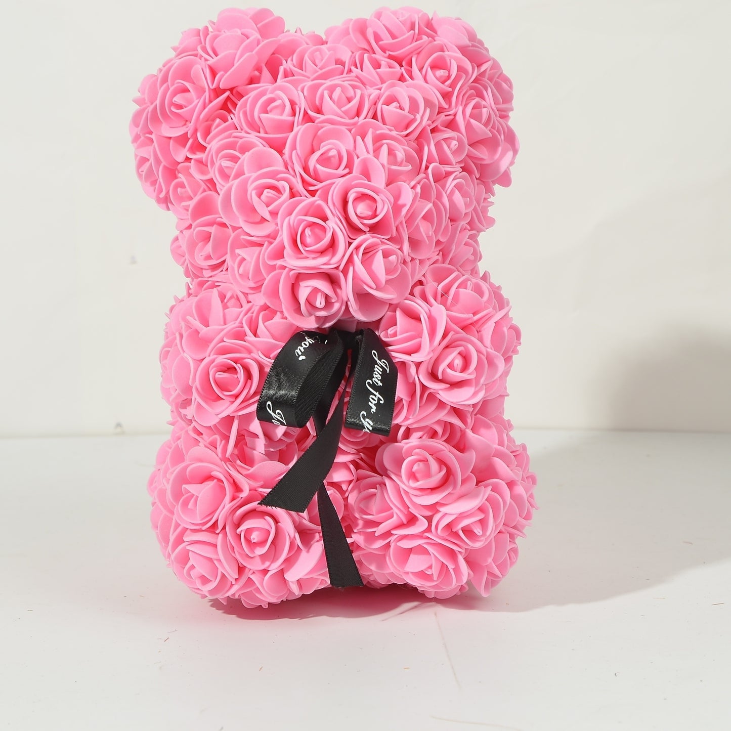 Rose bear made of foam flowers, perfect for Valentine's Day, Mother's Day, anniversaries, weddings. Size: 16.99*22.99cm. Great gift for birthdays.