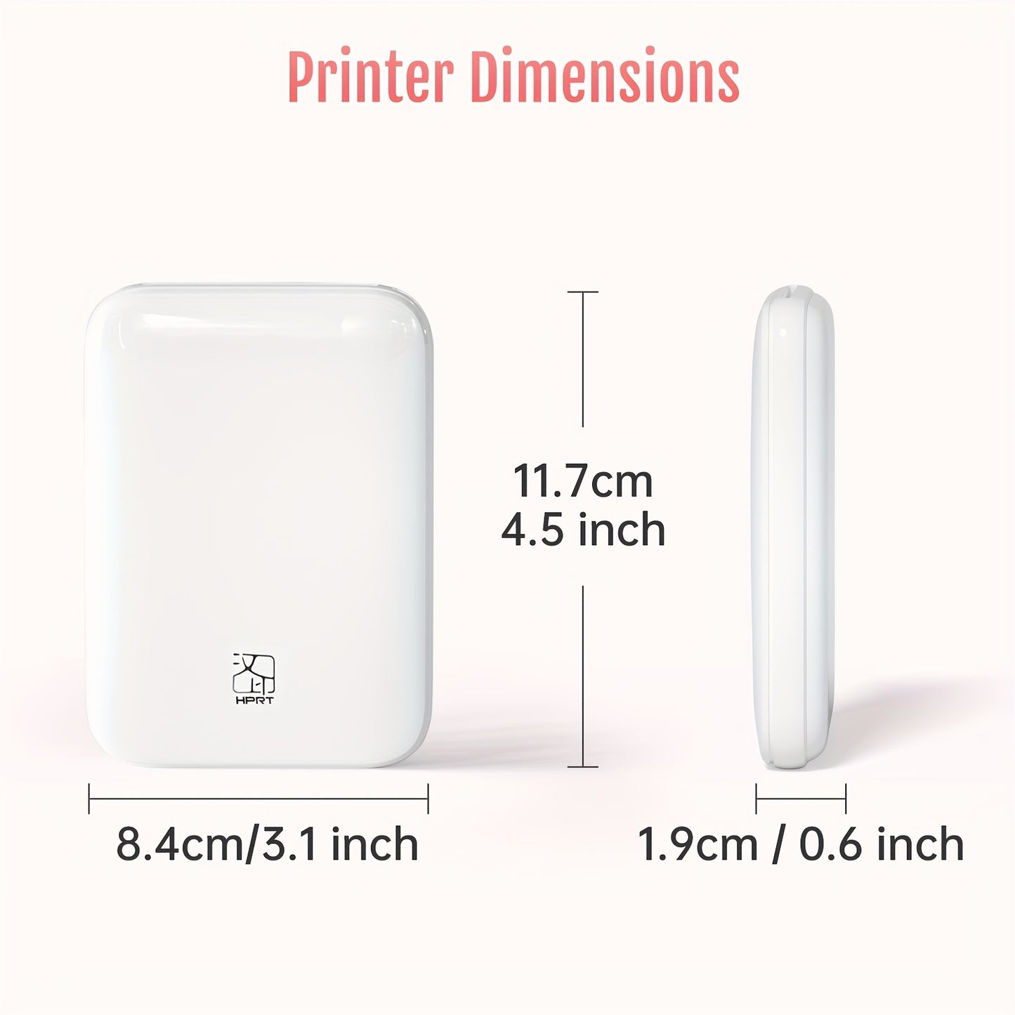 Compact mini HD wireless portable photo printer with mobile phone connectivity, high-quality color restoration, compatible with IOS/Android devices, ZINK printing technology, and easy to