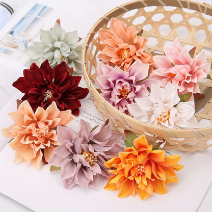 10 handmade Chrysanthemum head silk flowers for DIY home party favors and wedding decoration