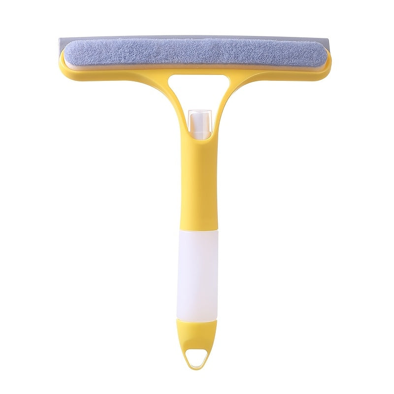 Multi-functional glass cleaning tool with sprinkler and mirror/window scraper, made of polypropylene plastic. Ideal for various areas in the home.