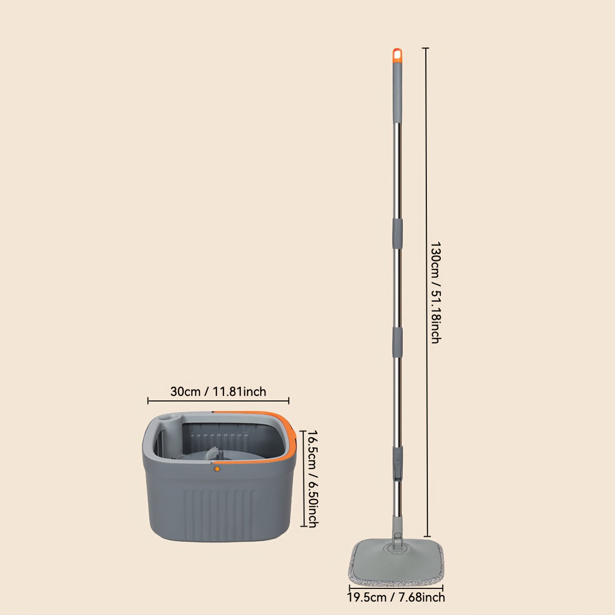 Qulay Oson Bosish Tozalash Mop va Chelak To'plami - Elektr energiyasi talab qilinmaydi, Oshxona, Yashash xonasi, Yotoqxona, Hammom uchun ideal - Majburiy uy tozalash qurilmasi