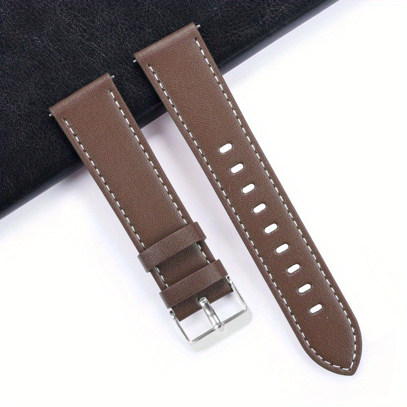 Get a stylish 1pc 22mm/20mm strap for your Samsung Galaxy Watch 6 Classic or Galaxy Watch 5/4/3. This PU leather band also fits Huawei watches and features a quick-release design. The perfect gift choice for any watch enthusiast.