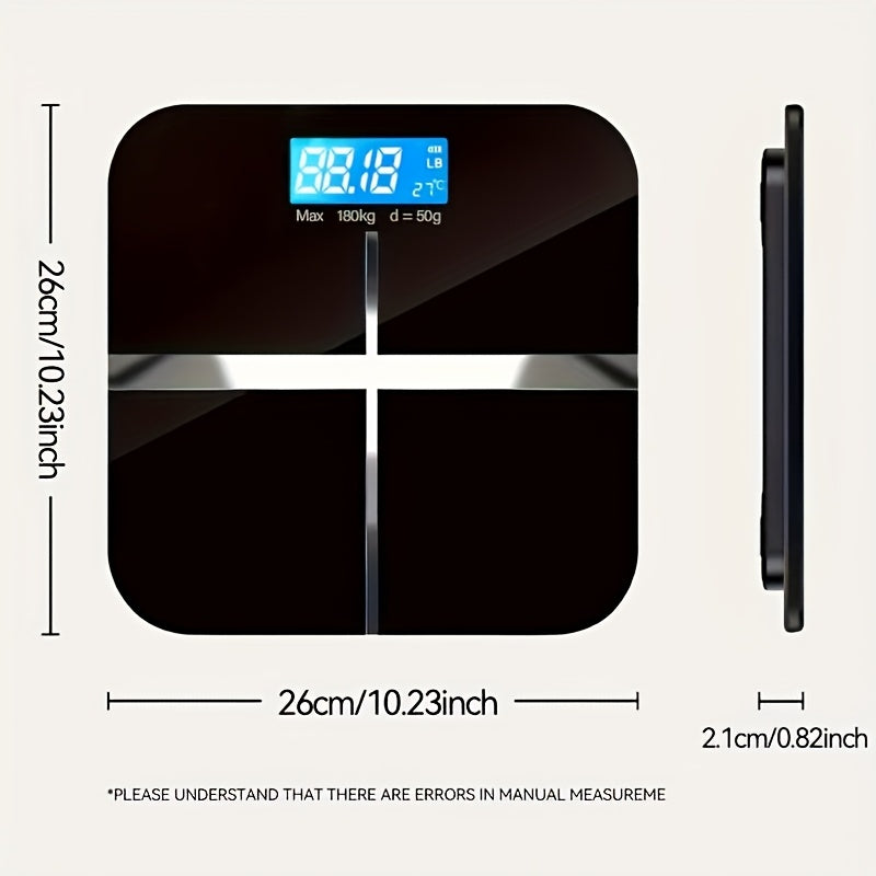 Improved electronic scale with wide platform, high capacity, accurate reading, easy-to-read display, and backlight. Can weigh up to 176.9 KG.