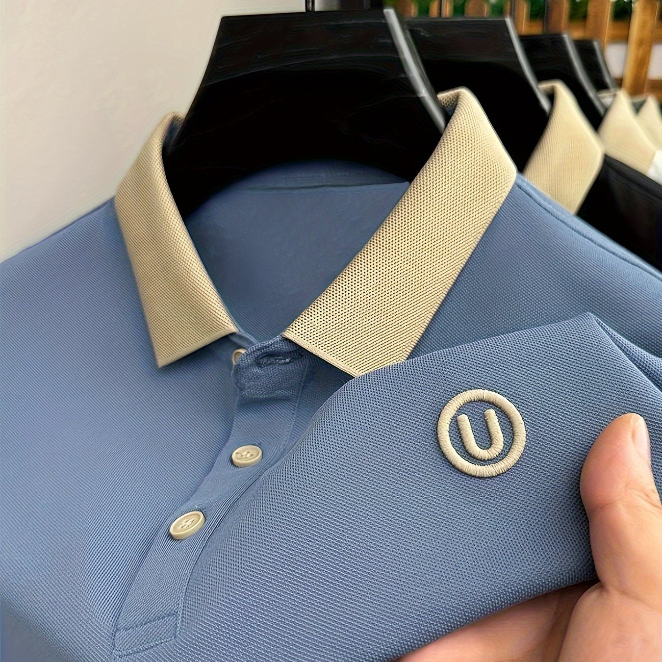 Men's stylish golf shirt with slight stretch, perfect for sports and casual wear.