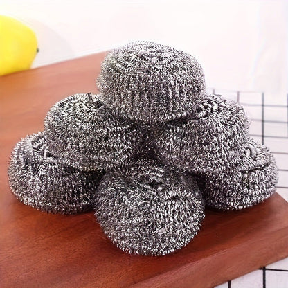 Set of 10 Stainless Steel Scrubber Balls - Tough Metal Scrubbers for Kitchen & Bathroom - Perfect for Cleaning Dishes, Pots, Stoves, and More - Multi-Purpose Scrubbing Pads for Household Cleaning