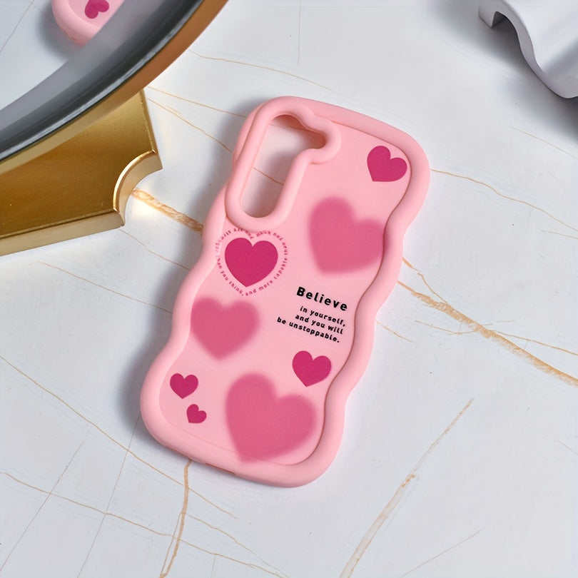 Samsung mobile phone case for various models in pink theme, designed for female users, trendy and stylish.