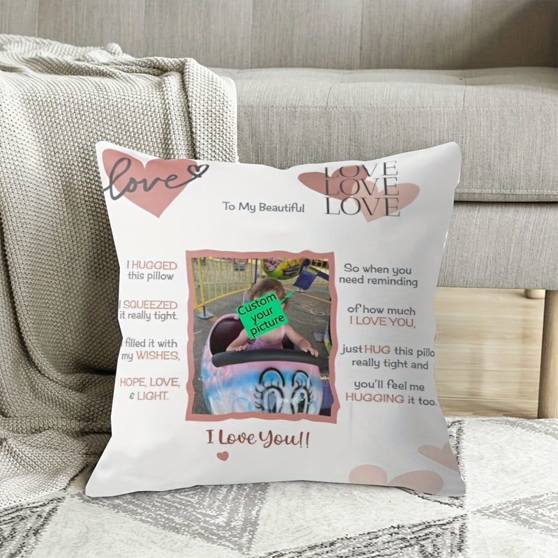 This personalized super soft short plush pillowcase features a 45.72x45.72 cm single-sided printed image of your granddaughter, making it a perfect gift for Nana, Grandpa, or Papa. Enhance your home decor with this unique and sentimental item. (Cushion