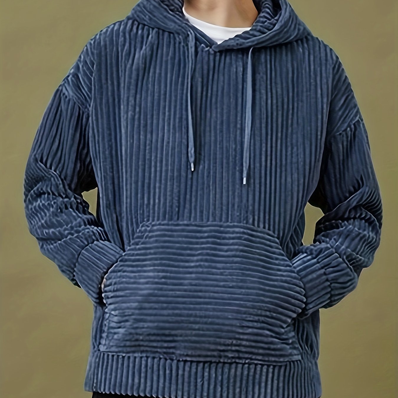 Oversized solid textured hoodies for plus size men, perfect for autumn/winter.