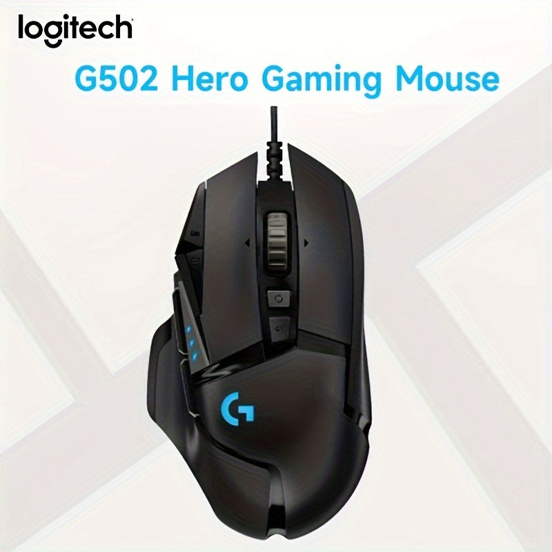 Logitech Hero Wired Gaming Mouse: Optical tracking, right-handed design, and 11 programmable buttons for PC gamers.