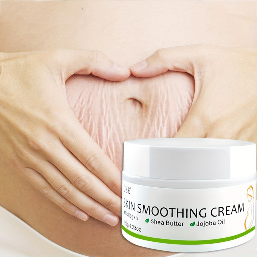 GZE Skin Smoothing Cream with Collagen, Shea Butter & Jojoba Oil - Moisturizing Firming Body Cream for Belly, Butt, Thighs & Arms, Alcohol-Free, Fresh Scent, Enriched with Vitamin C & E