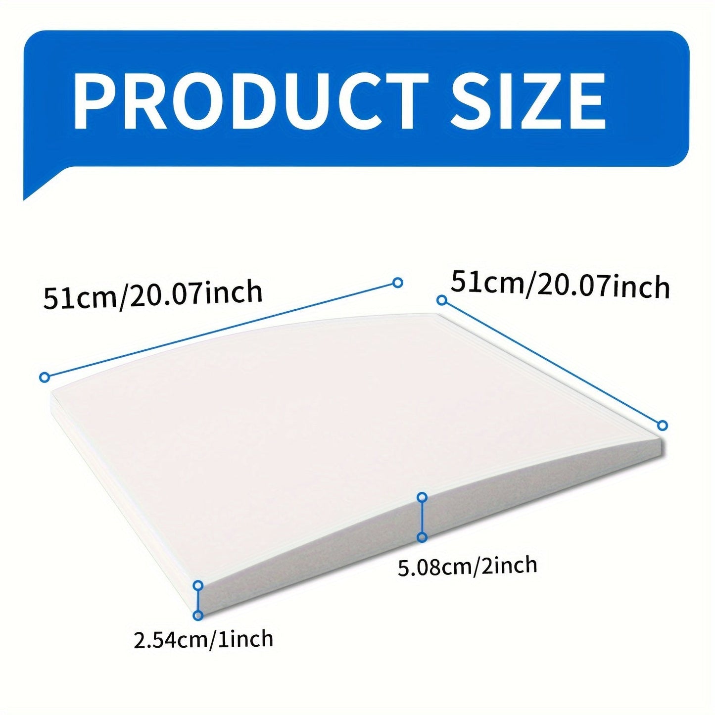 White High Density Foam Sofa Cushion Support Arch, 50.8cm x 50.8cm, Specifically Designed to Repair Sagging in Living Room and Loveseat Upholstery