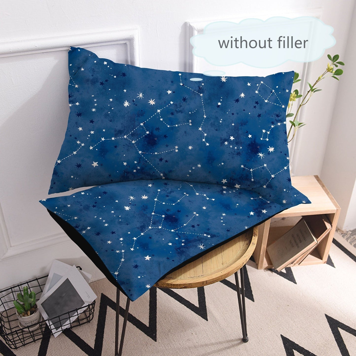 Two Starry Sky Planet Printed Pillowcases (Pillow Core Not Included), Breathable and Soft Covers for Pillows, High-Quality Protector for Bedroom, Sofa, and Home Decor.