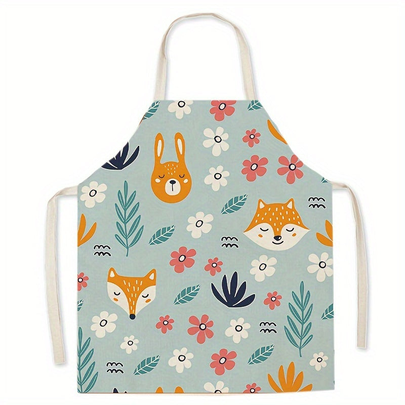 Tuxum mavzusidagi polyester apron, yog' va dog'lardan himoya qiluvchi, 100% to'qilgan polyesterdan tayyorlangan.