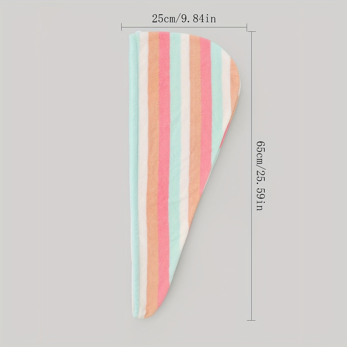 Soft Coral Fleece Hair Towel Wrap for Women - Quick Dry, Thick Striped Design - Modern Bathroom Accessory