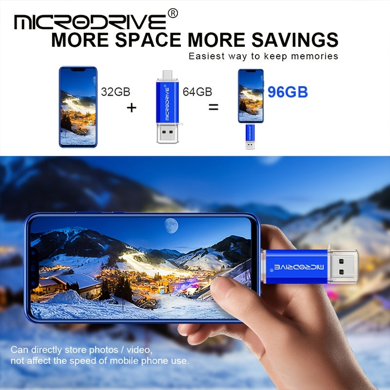 MICRODRIVE 2.0 USB-C флеш-накопитель - высокоскоростная OTG память, матовая металлическая текстура, 128 ГБ/64 ГБ/32 ГБ/16 ГБ, совместим с ноутбуками и смартфонами, красный/черный, милый дизайн