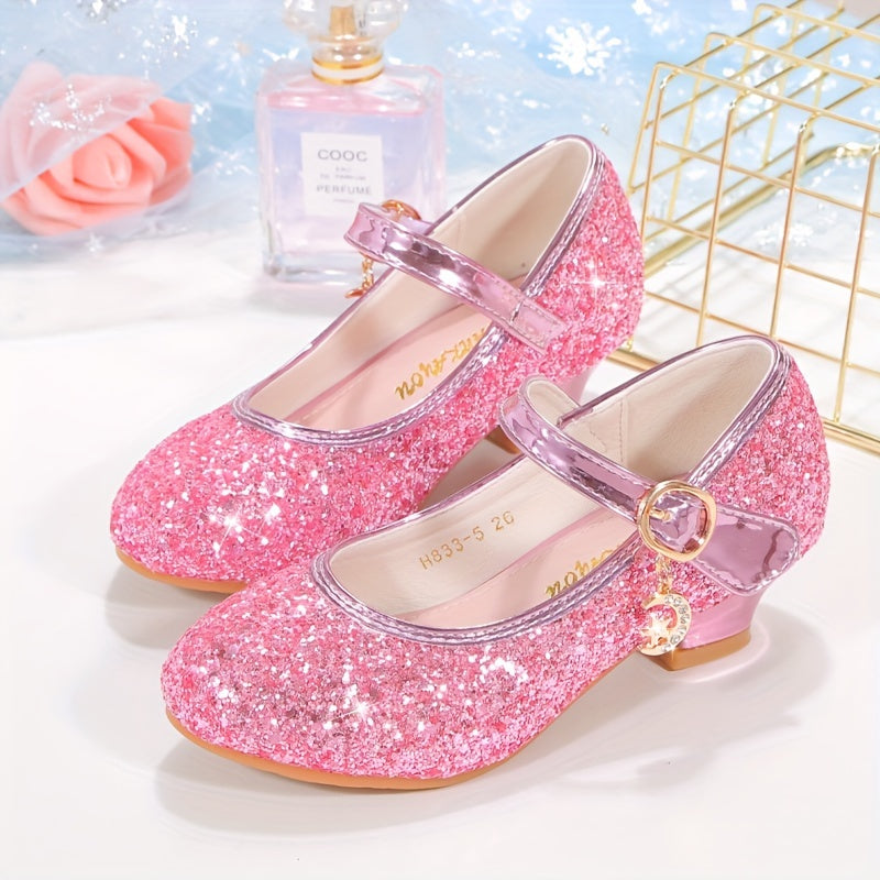 Elegant sequin high heels for girls, lightweight non-slip dress shoes for parties in autumn.