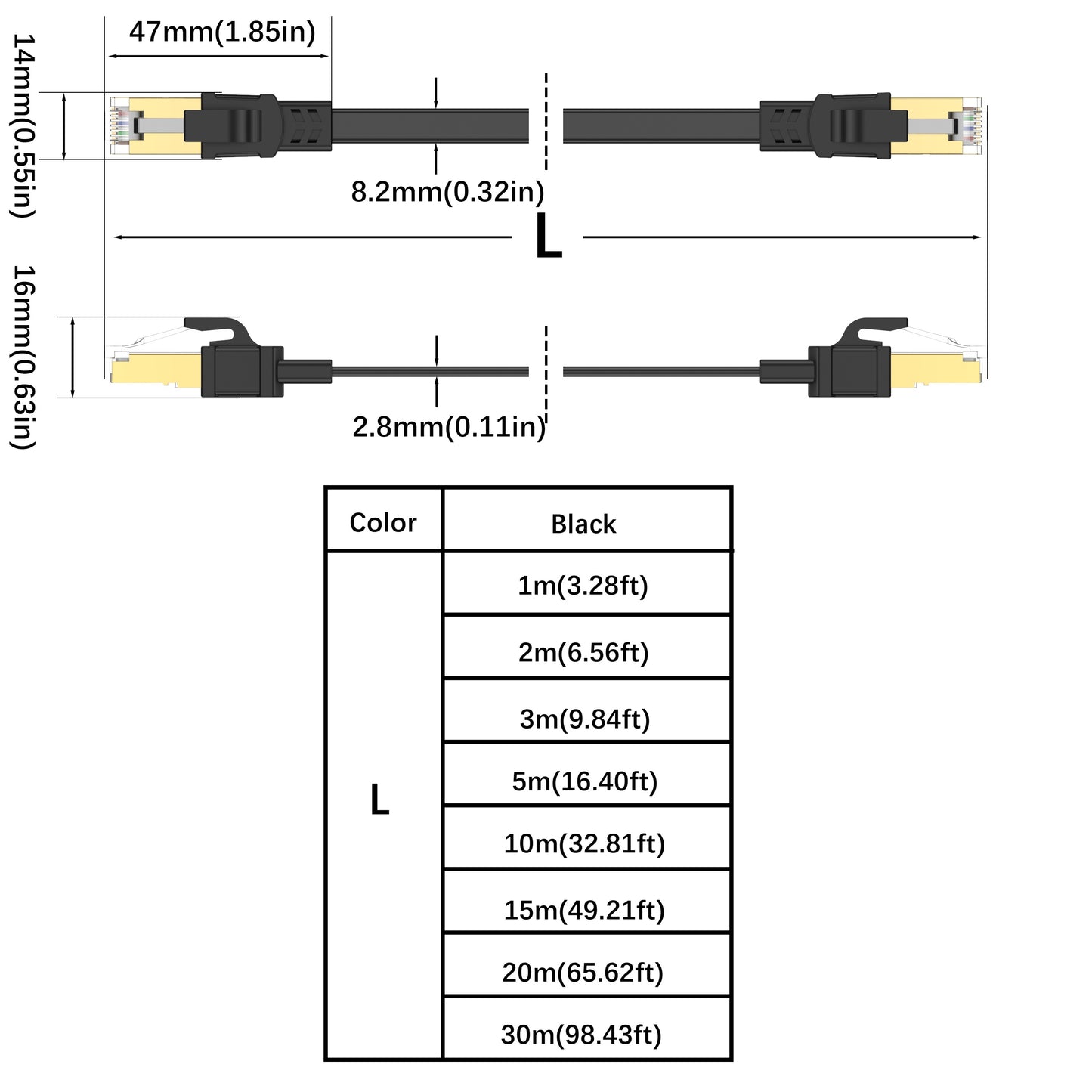 Cat8 Ethernet Cable RJ45 to RJ45 2000Mhz 40Gbps, 0.5m to 30m for Router, Modem, PC, Laptop, Macbook, XBox, PS5, Switch