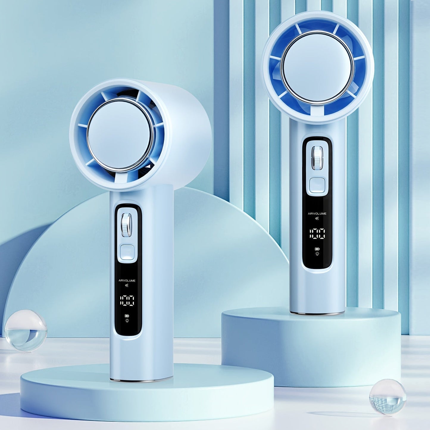 The Turbo Mini Handheld Fan is a convenient cooling device that offers 100 adjustable speed levels and USB charging capabilities. It features an LED display for power and speed, built-in aromatherapy, and provides strong airflow. With a 3-mode emergency