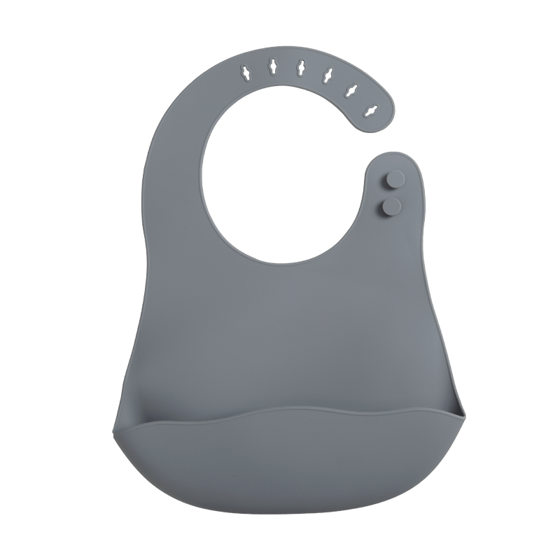 Adjustable Waterproof Infant Bibs in Solid Colors with Soft Silicone Material, Featuring a Pocket for Newborns to Keep Clean During Mealtime