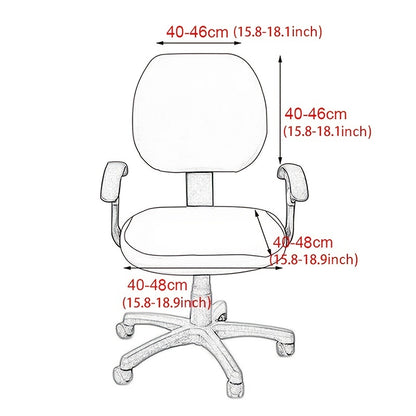 Pair of milk-colored stretch Jacquard elastic covers for desk computer chairs.