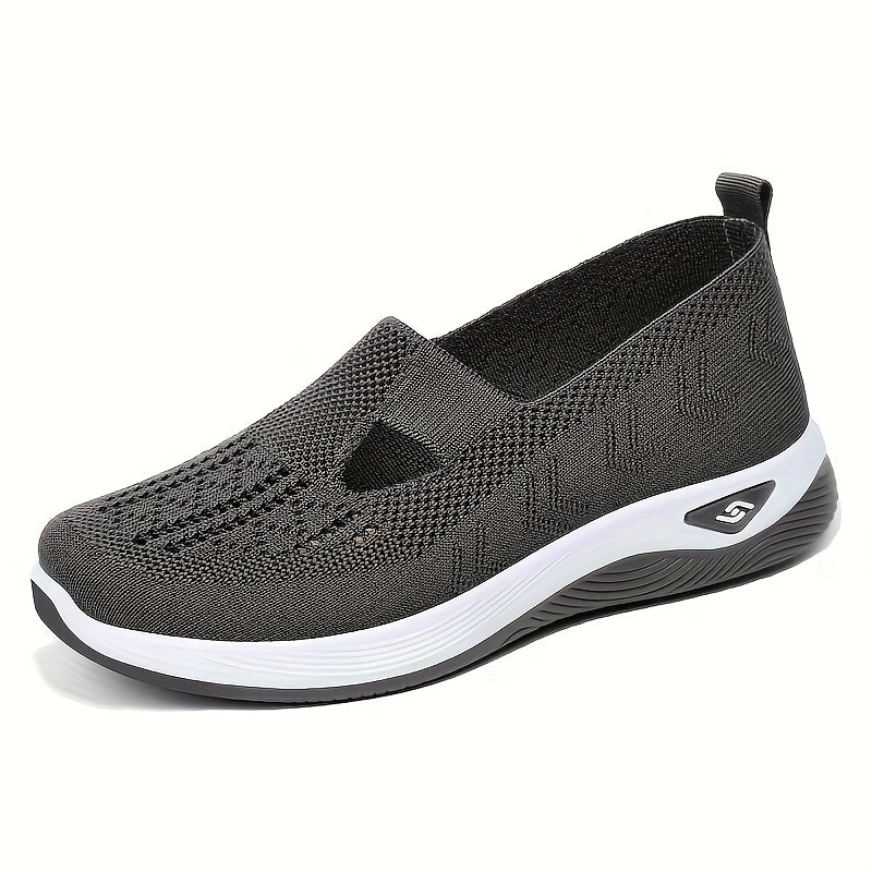 Women's Slip-On Sneakers - Breathable Fabric, Rubber Sole, Low-Top, All-Season Shoes