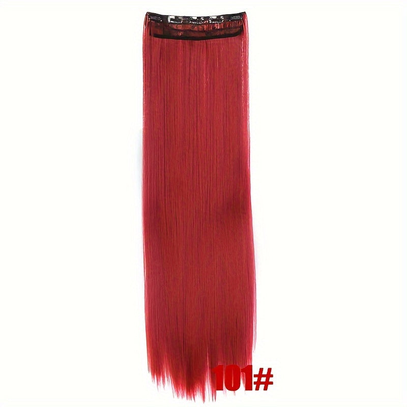 Women's 101.6cm Silky Straight Synthetic Clip-In Hair Extensions for Instant Volume & Length, Easy for All Users.