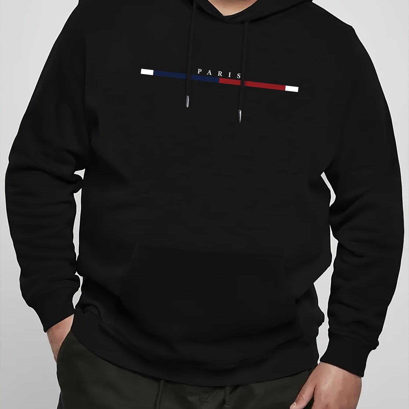 1pc Men's Plus Size Casual Hoodie with Random Print Design and Polyester Knit Pullover