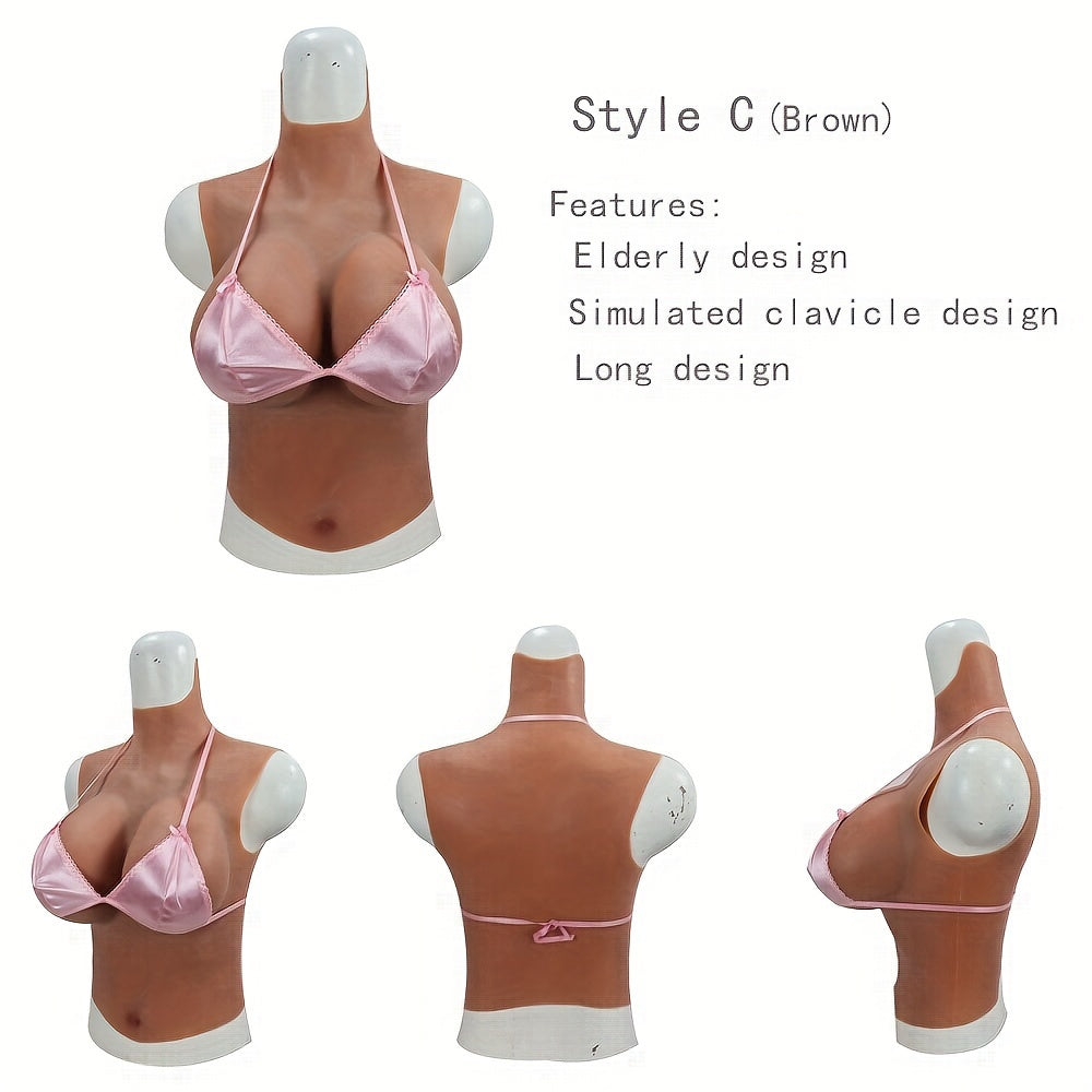 1pc Large Cup Silicone Fake Breasts for Cross-dressing and Role-playing