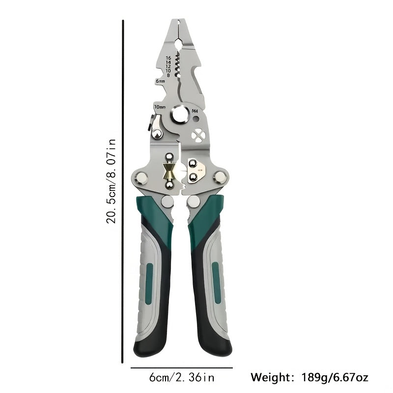 New model industrial-grade wire stripping pliers designed for electricians with multifunctional capabilities.