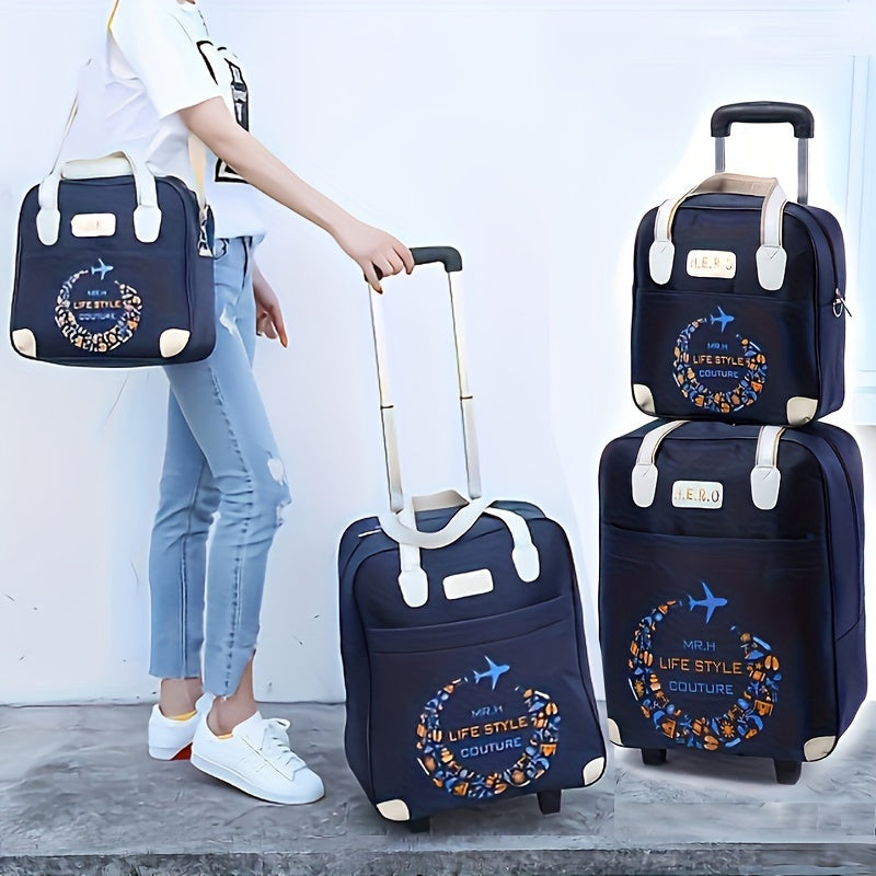 Lightweight large luggage case with shoulder storage bag, versatile duffle bags for women.