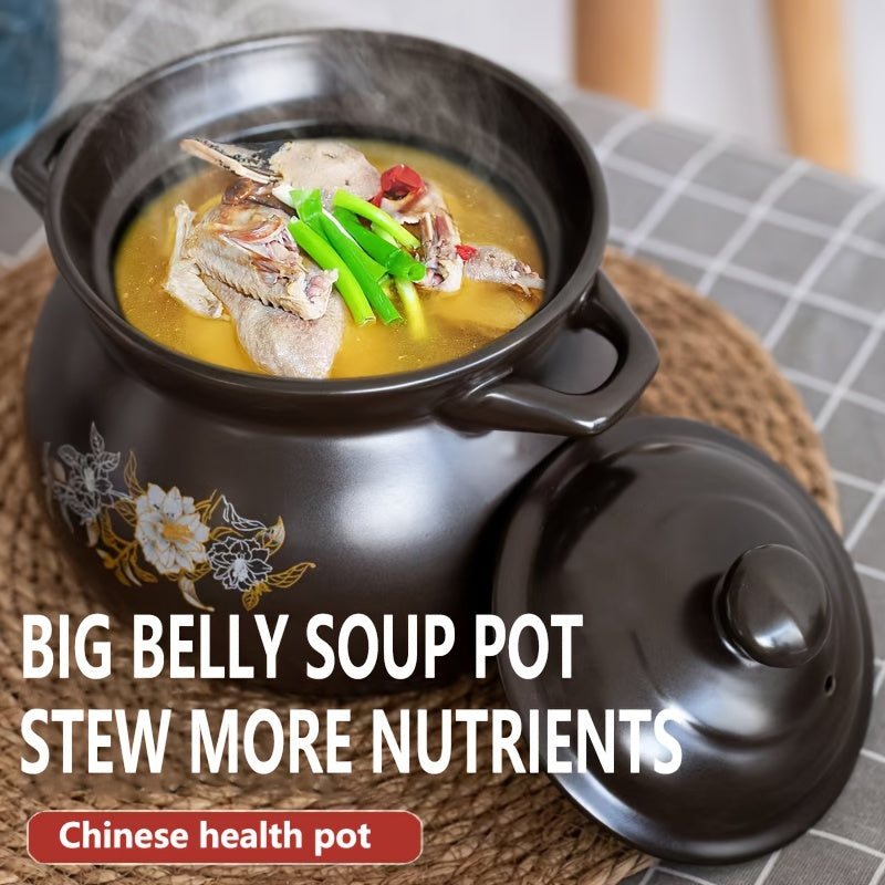 High Quality Ceramic Stew Pot - Gas Stove Safe - Perfect for Stews, Porridges, and Soups - Durable, Non-Stick, Easy to Clean - Your Kitchen's Best Companion