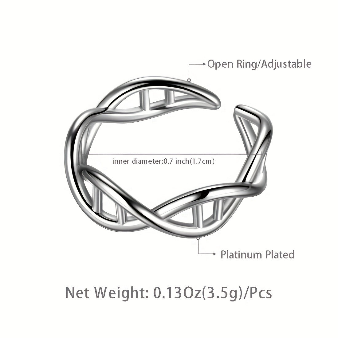 Adjustable rings of DNA open to form a double helix structure in the realm of chemistry, science, and biology, all within the microscopic world of molecules.