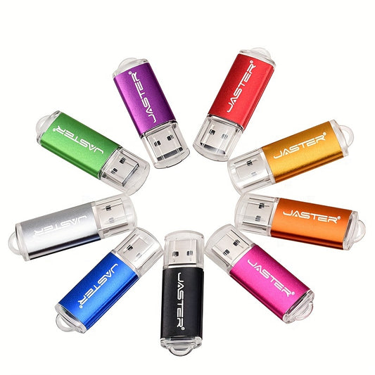 JASTER Mini USB Flash Drive in various sizes and colors with free key chain, ideal as creative gifts.