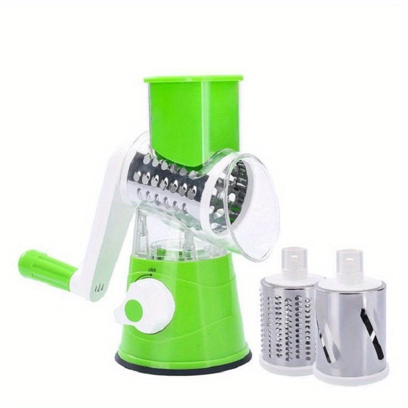 One-piece Vegetable Slicer with Multifunctional Fruit Slicer, TableTop Drum Grater, Manual Food Grater, Roller Vegetable Grater, Potato Cutter, Household Potato Chopper - Kitchen Stuff Gadgets and Accessories.