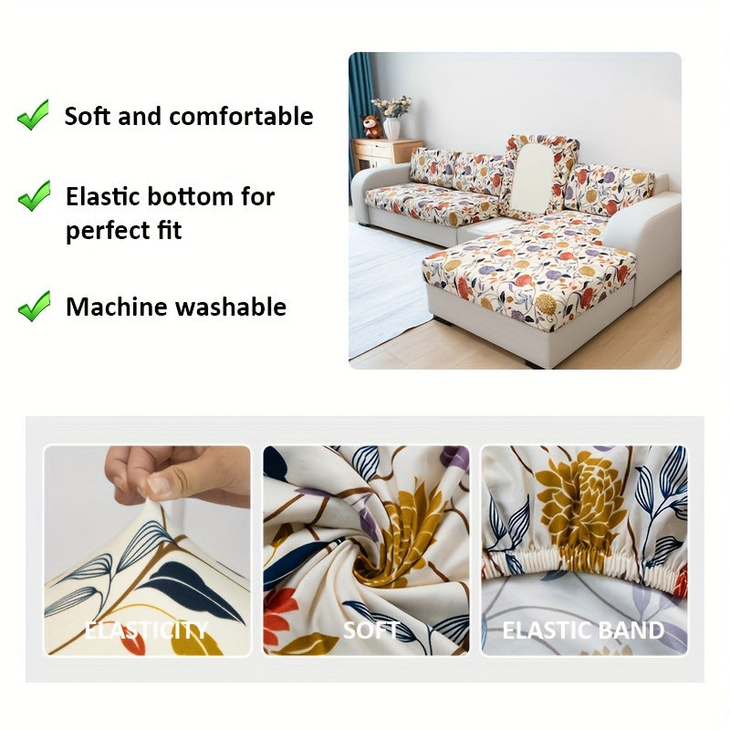 Waterproof flower printed sofa slipcover for furniture protection in various settings.