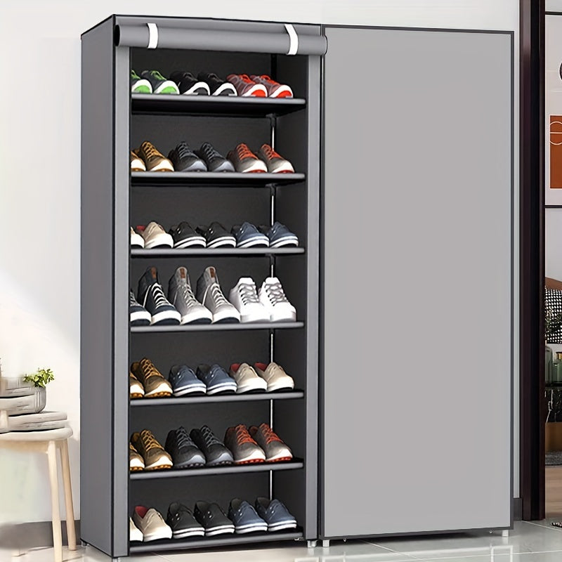 Easily assemble 8/10 layer shoe storage cabinet with large capacity, dustproof, suitable for home or dormitory use.