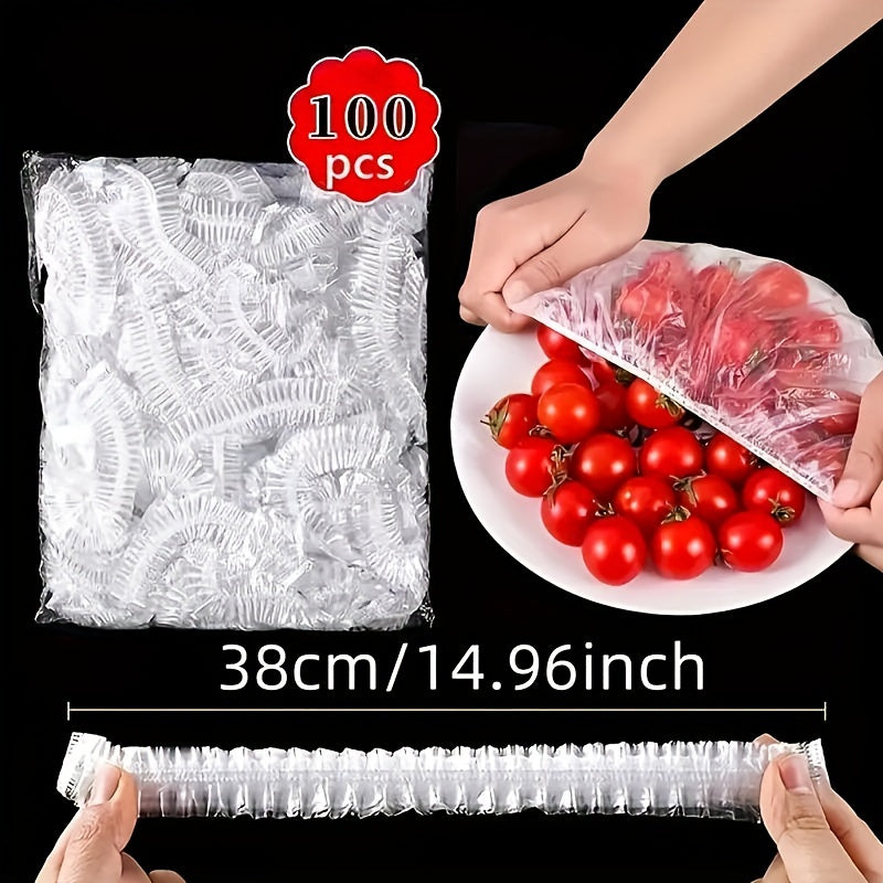 Disposable Food Cover - White Saran Wrap - 100/300/500pcs - Food Grade - Ideal for Fruit Fresh-keeping - Plastic Bag - Great for Home Kitchen, Picnic, BBQ - Kitchen Accessories