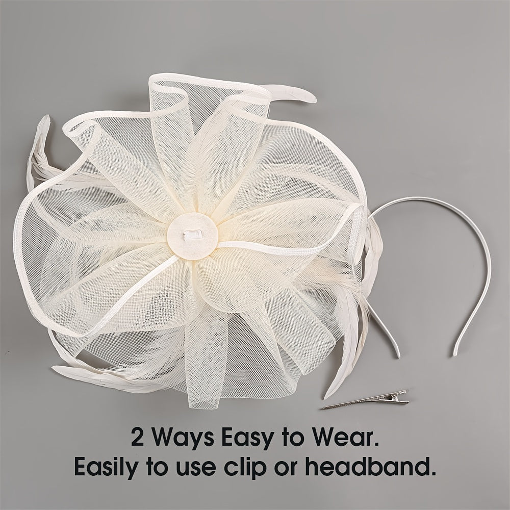 Stylish Fascinator Hats featuring Veil, Feather, and Bow - Perfect for Weddings, Proms, Kentucky Derby, and Photoshoots - Complete your Look with Fashionable Hair Accessories