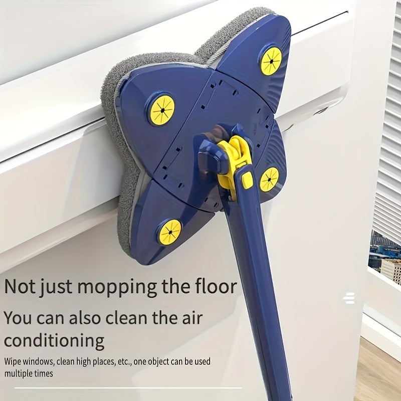 Introducing our innovative Four-leaf Clover Floor Mop, perfect for home cleaning. With an easy-to-assemble handle and a 360-degree rotating head, this mop ensures effective cleaning. Its high absorbency and quick-drying features make it ideal for use in