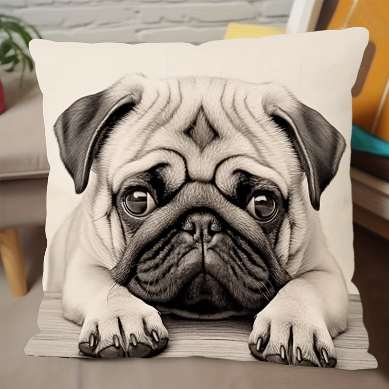 4PCS Cute Puppy Throw Pillowcases for living room sofa; no pillow insert included.