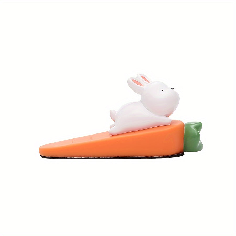 Cartoon Animal PVC Door Stopper Set - Lead-Free and Cute Design for Protection Against Collisions. Ideal for Home or Office Use. Comes in Assorted Characters (White Rabbit, Yellow Duck, Grey Cat, Dark Brown Bear). Suitable for Ages 14 and Up.