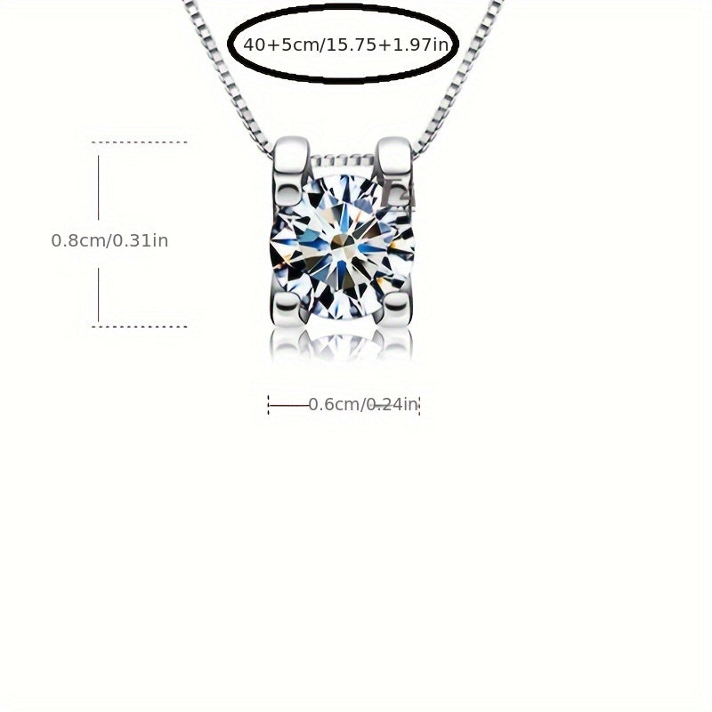 Vintage Boho Style 925 Sterling Silver Moissanite Pendant Necklace - Elegant piece for casual wear or gifting.