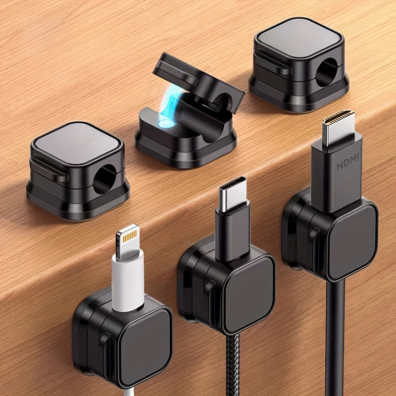 Cool Magnetic Data Cable Storage Organizer and Charging Cable Holder - Creating a tidy desktop with 1/3/6pcs.